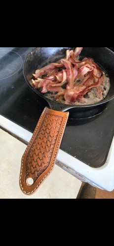 Cast iron cookware - cast, leather